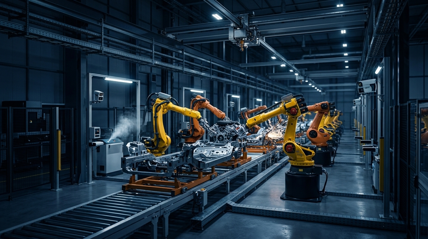 Automated robotic automotive welding line