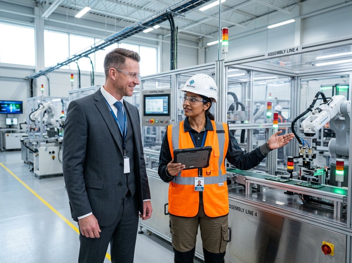 Distributor Partners on manufacturing plant floor
