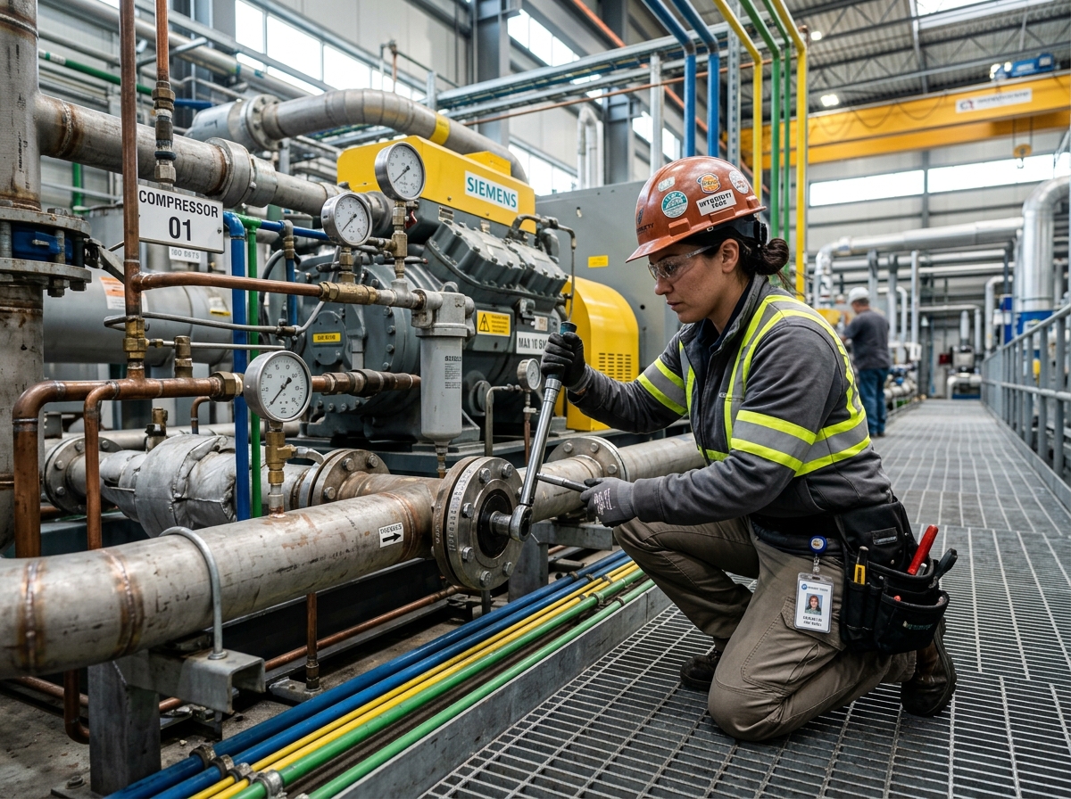Maintenance technician performing inspection